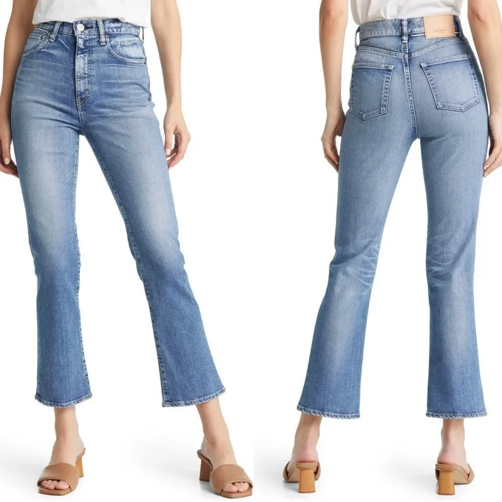 Moussy Vintage Cardino High Waist Flare Leg Jeans Blue US 31 NWT MSRP $350